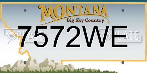 7572WE Montana License Plate