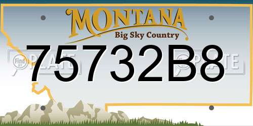 75732B8 Montana License Plate