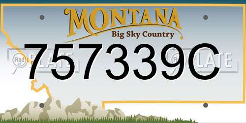 757339C Montana License Plate