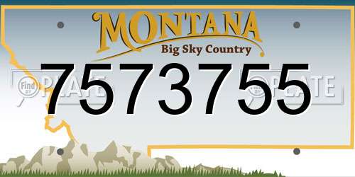 7573755 Montana License Plate