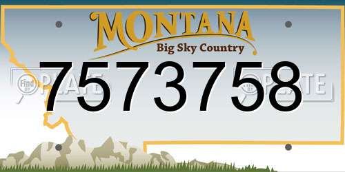 7573758 Montana License Plate