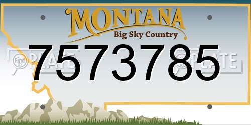 7573785 Montana License Plate