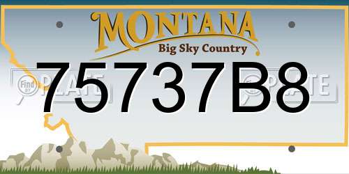 75737B8 Montana License Plate