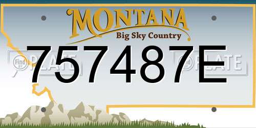 757487E Montana License Plate