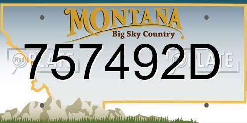 757492D Montana License Plate