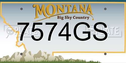 7574GS Montana License Plate