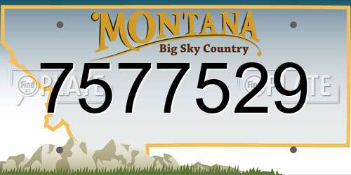 7577529 Montana License Plate