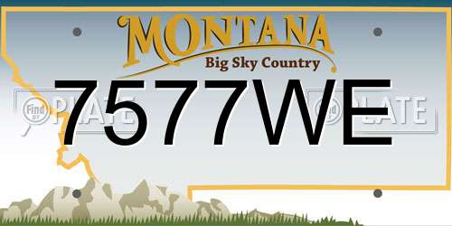 7577WE Montana License Plate