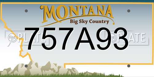 757A93 Montana License Plate
