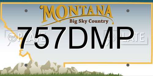 757DMP Montana License Plate
