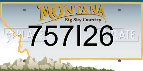 757I26 Montana License Plate
