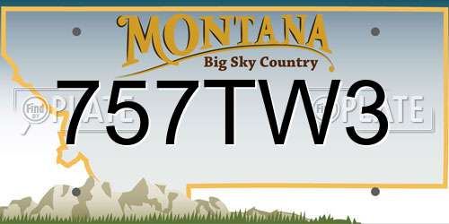 757TW3 Montana License Plate