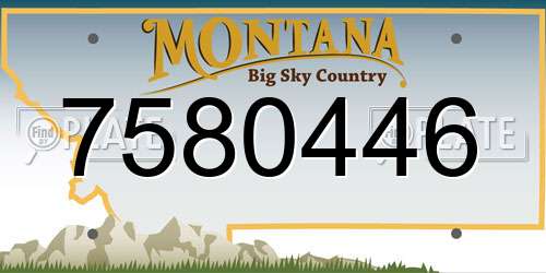 7580446 Montana License Plate