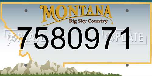 7580971 Montana License Plate