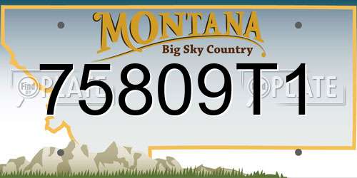 75809T1 Montana License Plate