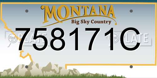 758171C Montana License Plate