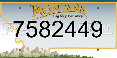 7582449 Montana License Plate