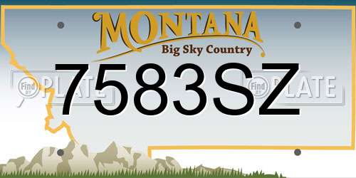 7583SZ Montana License Plate