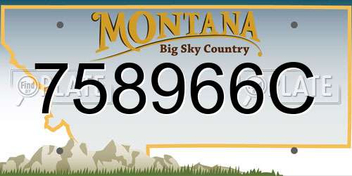 758966C Montana License Plate