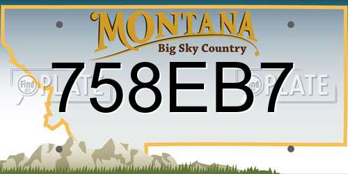 758EB7 Montana License Plate