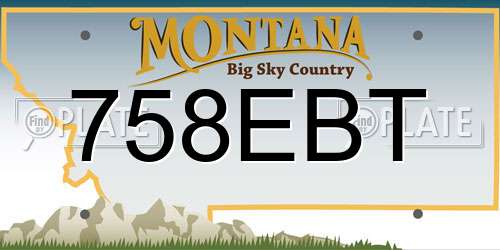758EBT Montana License Plate