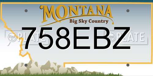 758EBZ Montana License Plate