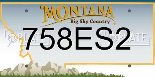 758ES2 Montana License Plate