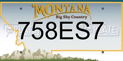 758ES7 Montana License Plate