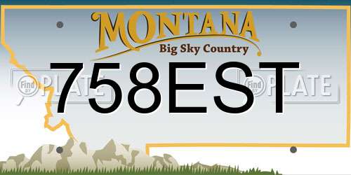 758EST Montana License Plate