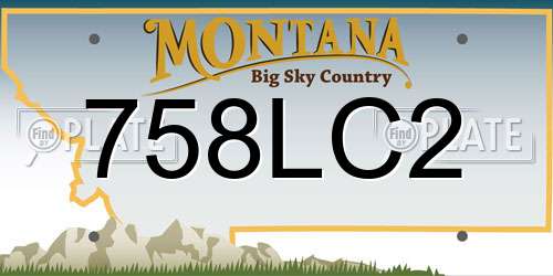 758LC2 Montana License Plate