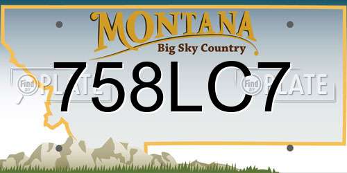 758LC7 Montana License Plate