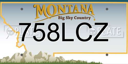 758LCZ Montana License Plate