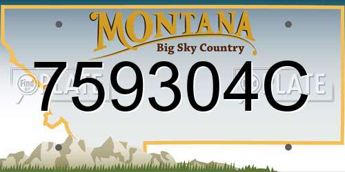 759304C Montana License Plate