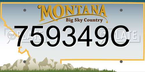 759349C Montana License Plate