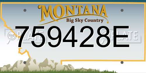 759428E Montana License Plate