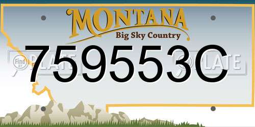 759553C Montana License Plate