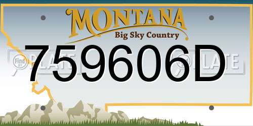 759606D Montana License Plate
