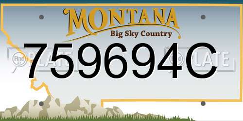 759694C Montana License Plate
