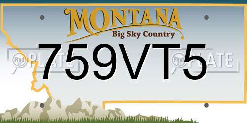759VT5 Montana License Plate