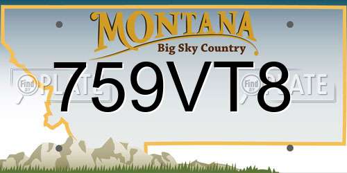 759VT8 Montana License Plate
