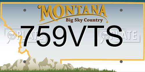 759VTS Montana License Plate