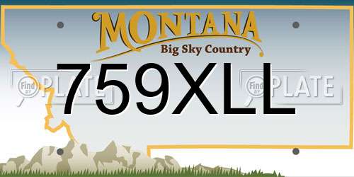 759XLL Montana License Plate