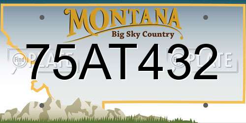 75AT432 Montana License Plate