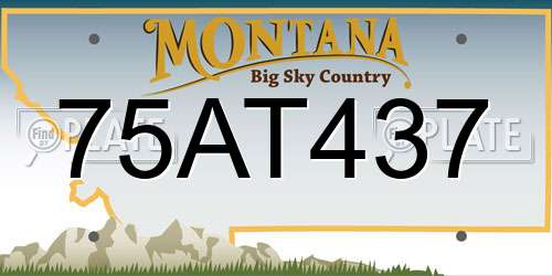 75AT437 Montana License Plate
