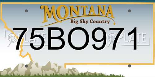 75BO971 Montana License Plate