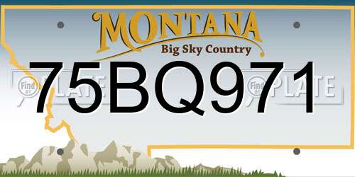 75BQ971 Montana License Plate