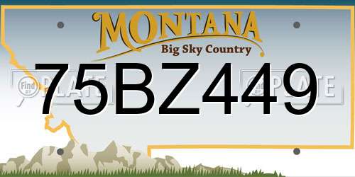 75BZ449 Montana License Plate