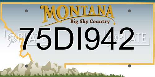 75DI942 Montana License Plate