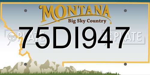 75DI947 Montana License Plate