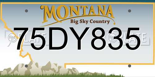 75DY835 Montana License Plate
